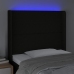 Cabecero con LED de tela negro 93x16x118/128 cm