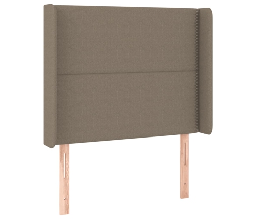 Cabecero con LED de tela gris taupe 103x16x118/128 cm