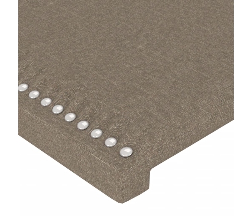 Cabecero con LED de tela gris taupe 103x16x118/128 cm