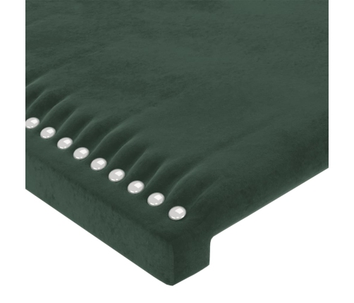 Cabecero con LED de terciopelo verde oscuro 93x16x118/128 cm