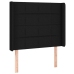 Cabecero con LED de tela negro 83x16x118/128 cm