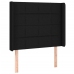 Cabecero con LED de tela negro 93x16x118/128 cm