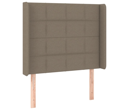 Cabecero con LED de tela gris taupe 93x16x118/128 cm