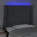 Cabecero con LED de tela gris oscuro103x16x118/128 cm