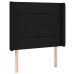 Cabecero con LED de tela negro 103x16x118/128 cm