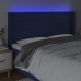 Cabecero con LED de tela azul 163x16x118/128 cm