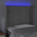 Cabecero con LED de terciopelo gris claro 83x16x118/128 cm