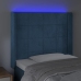 Cabecero con LED de terciopelo azul oscuro 93x16x118/128 cm