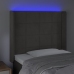 Cabecero con LED de terciopelo gris oscuro 103x16x118/128 cm