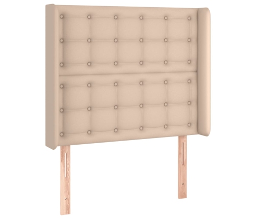 Cabecero con LED cuero sintético capuchino 103x16x118/128cm
