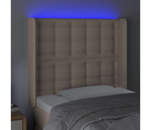 Cabecero con LED cuero sintético capuchino 103x16x118/128cm