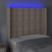 Cabecero con LED cuero sintético capuchino 103x16x118/128cm