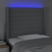 Cabecero con LED de tela gris claro 93x16x118/128 cm