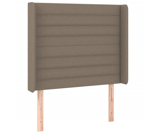 Cabecero con LED de tela gris taupe 103x16x118/128 cm