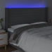 Cabecero con LED de tela gris oscuro 163x16x118/128 cm