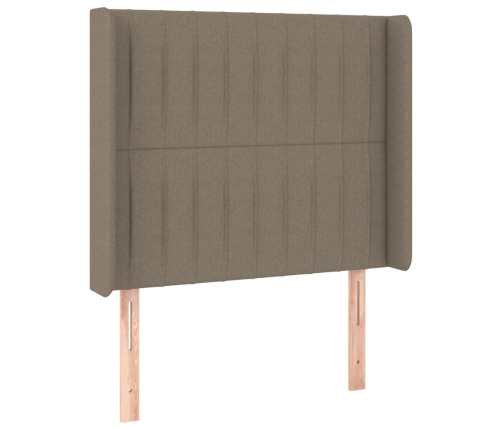 Cabecero con LED de tela gris taupe 83x16x118/128 cm