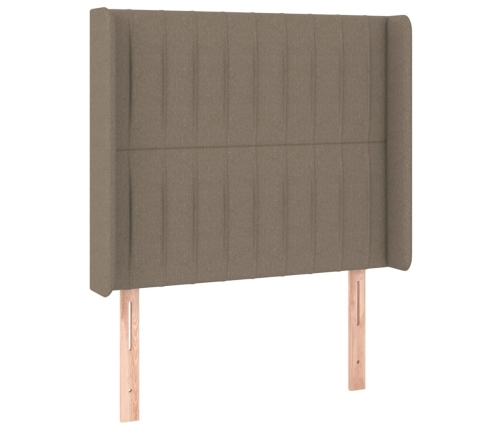 Cabecero con LED de tela gris taupe 93x16x118/128 cm