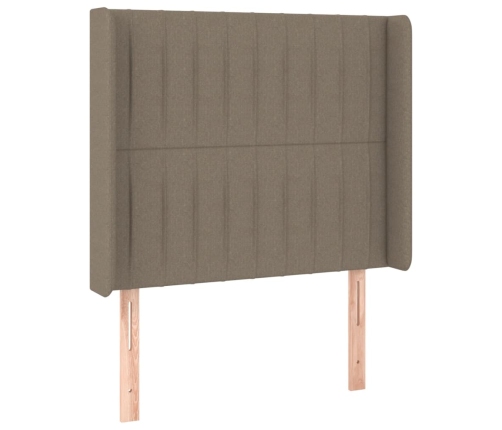 Cabecero con LED de tela gris taupe 103x16x118/128 cm