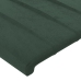 Cabecero con LED de terciopelo verde oscuro 147x16x118/128 cm