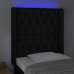 Cabecero con LED de tela negro 83x16x118/128 cm