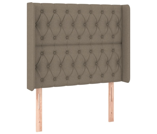 Cabecero con LED de tela gris taupe 103x16x118/128 cm