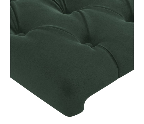 vidaXL Cabecero con LED de terciopelo verde oscuro 83x16x118/128 cm