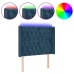 Cabecero con LED de terciopelo azul oscuro 93x16x118/128 cm