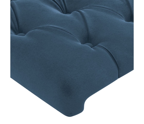 Cabecero con LED de terciopelo azul oscuro 93x16x118/128 cm