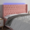 vidaXL Cabecero con LED de terciopelo rosa 203x16x118/128 cm