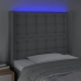 Cabecero con LED de tela gris claro 83x16x118/128 cm