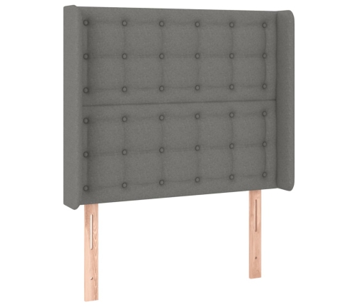 vidaXL Cabecero con LED de tela gris oscuro 83x16x118/128 cm