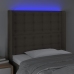 Cabecero con LED de tela gris taupe 83x16x118/128 cm