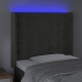 Cabecero con LED de terciopelo gris oscuro 83x16x118/128 cm