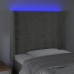 vidaXL Cabecero con LED de terciopelo gris claro 103x16x118/128 cm