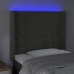 vidaXL Cabecero con LED de terciopelo gris oscuro 103x16x118/128 cm