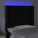 Cabecero con LED de terciopelo negro 103x16x118/128 cm