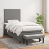 Cama box spring con colchón tela gris oscuro 90x190 cm