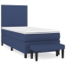 Cama box spring con colchón tela azul 90x190 cm