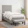 Cama box spring con colchón tela gris claro 90x200 cm