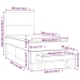 Cama box spring con colchón tela gris claro 100x200 cm