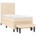 Cama box spring con colchón tela color crema 100x200 cm