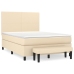 Cama box spring con colchón tela color crema 140x190 cm