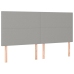 Cama box spring con colchón tela gris claro 160x200 cm