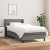 Cama box spring con colchón tela gris oscuro 90x190 cm