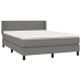 Cama box spring con colchón tela gris oscuro 140x190 cm