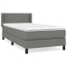 Cama box spring con colchón tela gris oscuro 90x190 cm