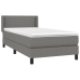 Cama box spring con colchón tela gris oscuro 90x190 cm