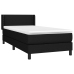 Cama box spring con colchón tela negro 90x190 cm