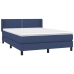 Cama box spring con colchón tela azul 140x190 cm