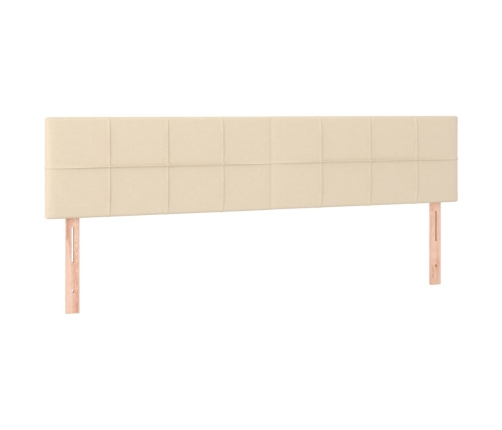 Cama box spring con colchón tela color crema 160x200 cm